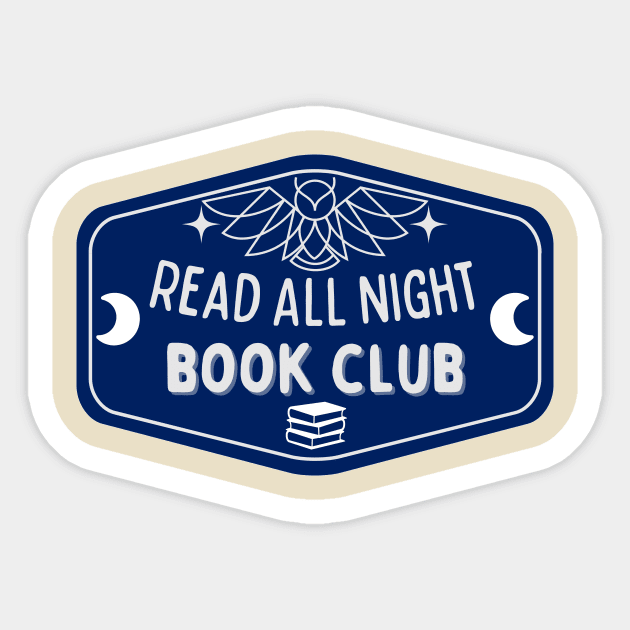 book club - read all night Sticker by spaghettis